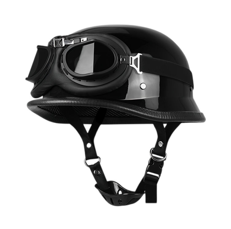 Capacete German Brutal® Fosco e Brilhoso (+ Óculos Old School All Black)