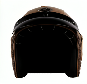 Capacete Maverick® em Couro Nobre (+ Viseira All Black e Óculos Old School)